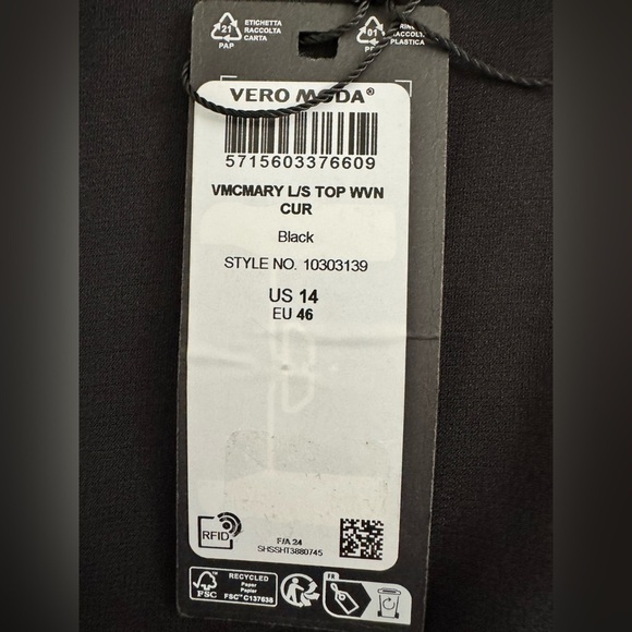 NWT Vero Moda Curve Mary Satin Draped Deep Neck Line Wrap Collarless Blouse - Picture 9 of 10